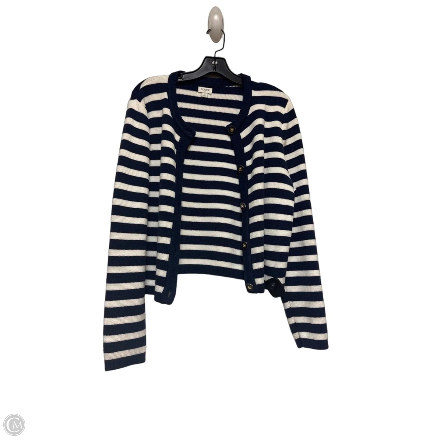 Cardigan By J. Crew In Blue & White, Size: M