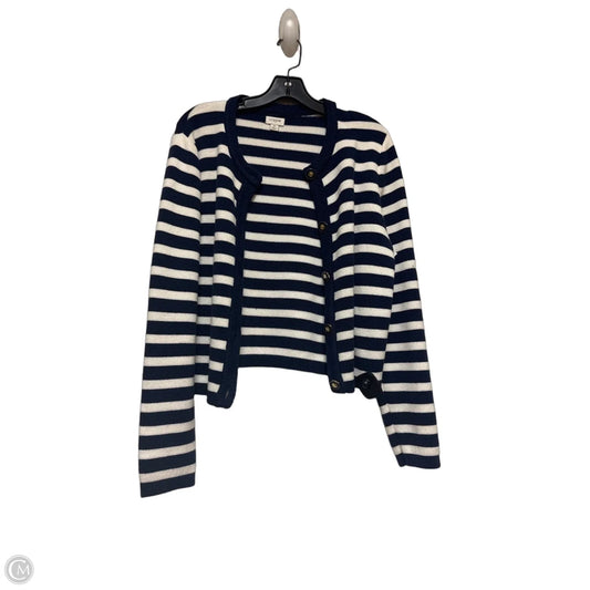 Cardigan By J. Crew In Blue & White, Size: M