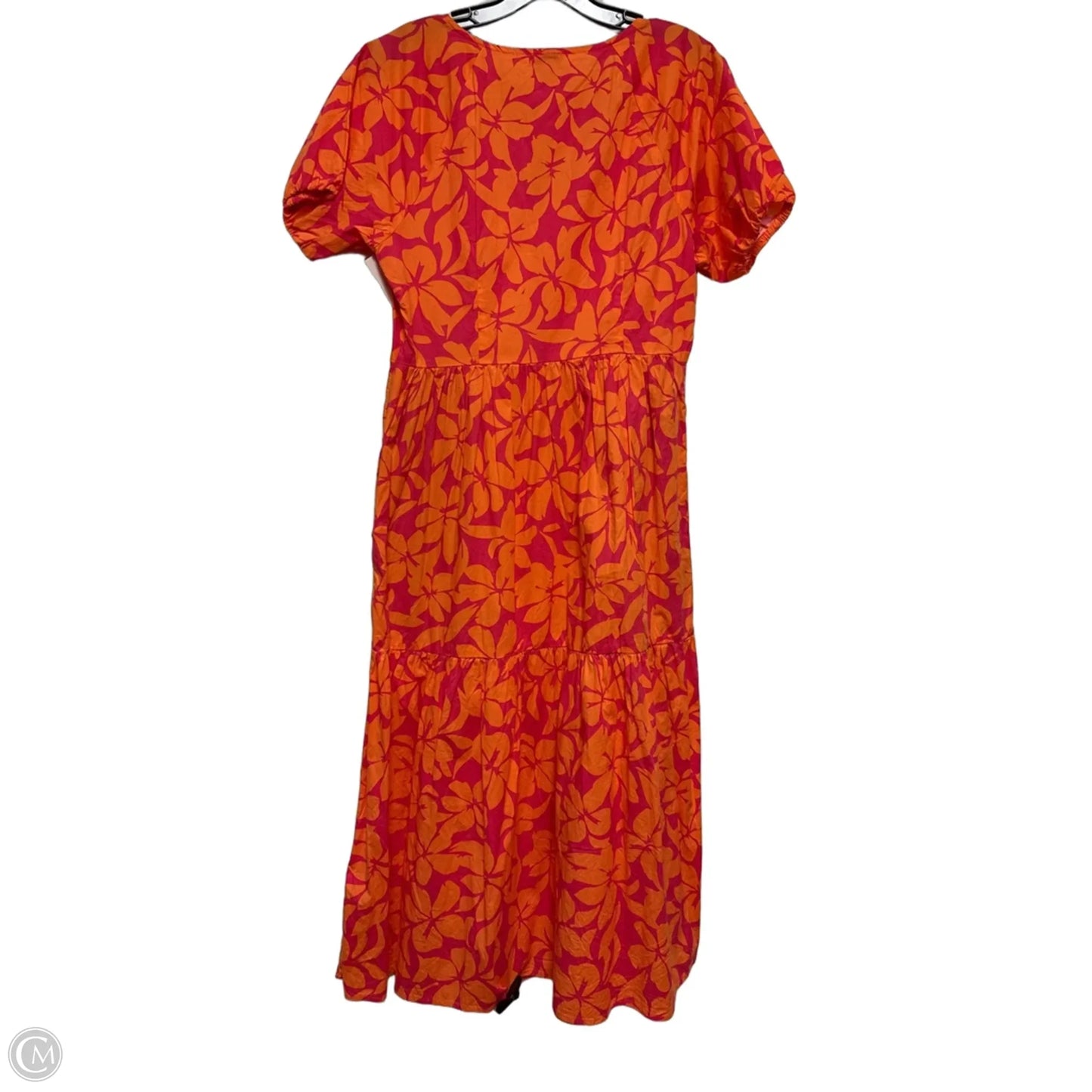 Dress Casual Midi By J. Crew In Orange & Pink, Size: S