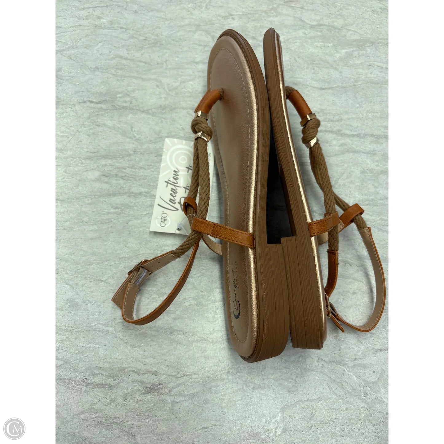 Sandals Flats By Cato In Brown & Gold, Size: 10