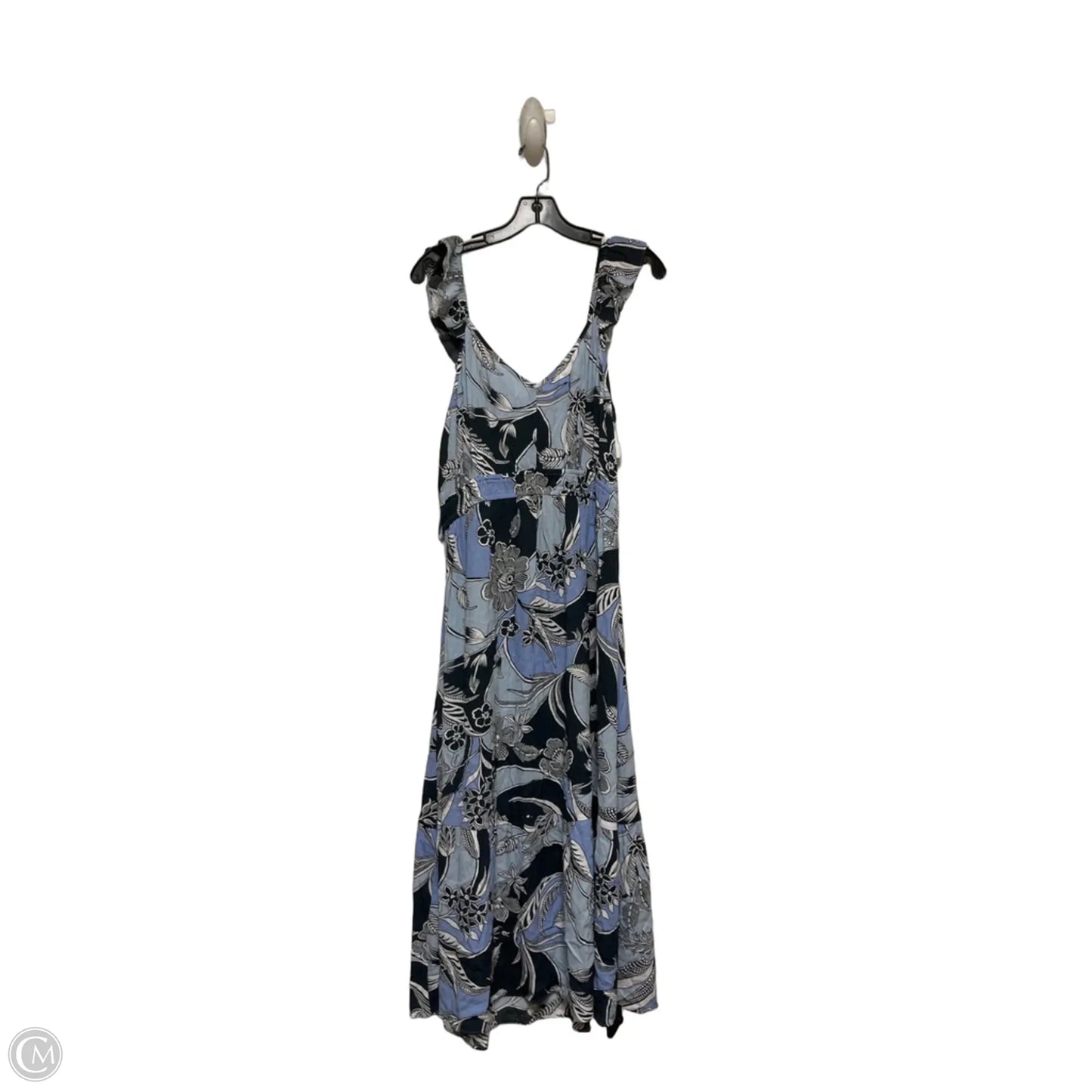 Dress Casual Midi By Loft In Blue & White, Size: L