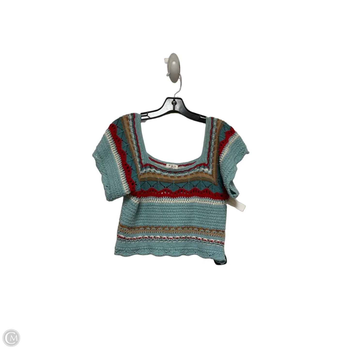 Top Short Sleeve By Pol In Blue & Red, Size: M