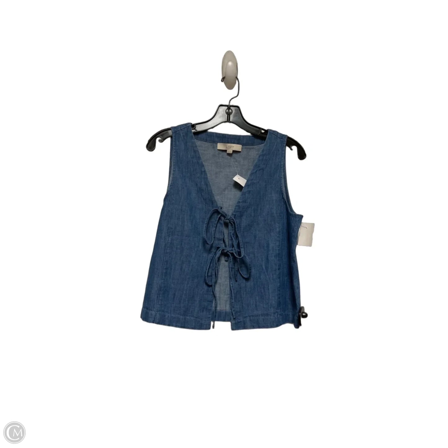 Top Sleeveless By Loft In Blue Denim, Size: Xs
