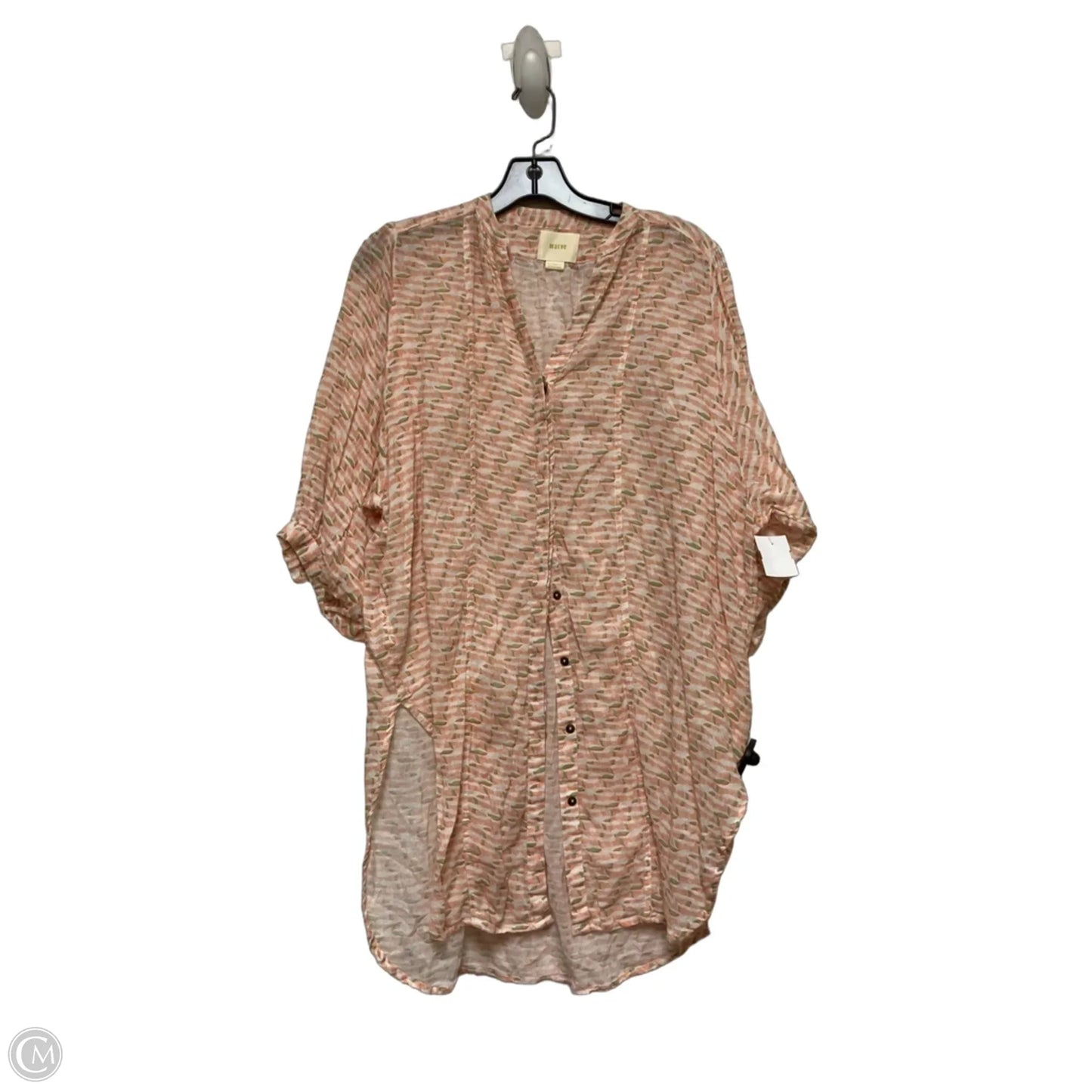 Top Short Sleeve By Maeve In Green & Orange, Size: Xxs