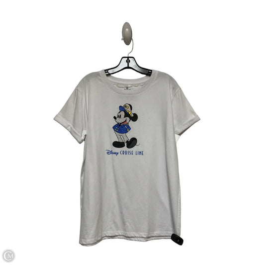 Top Short Sleeve By Disney Store In White, Size: L