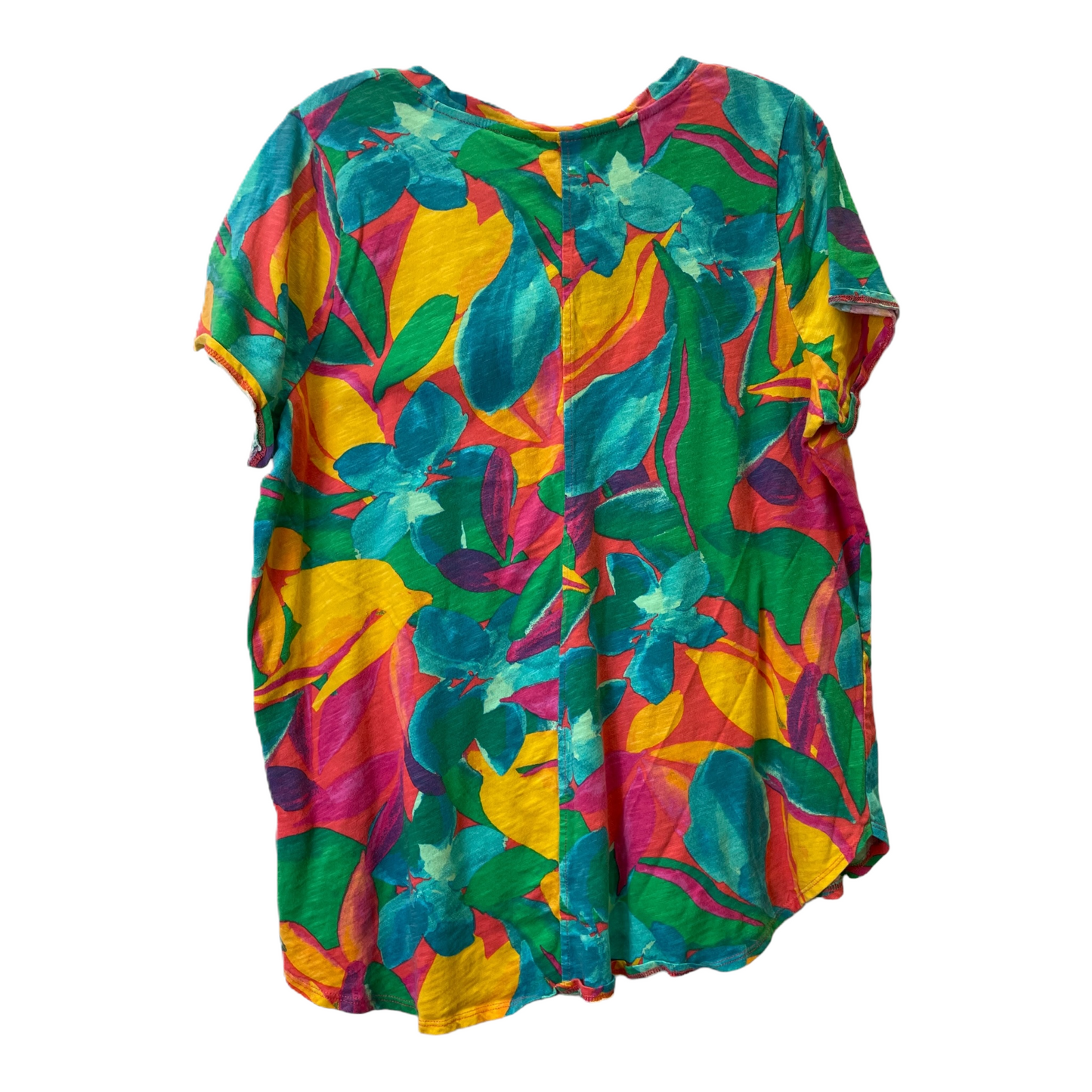 Multi-colored Top Short Sleeve By Tahari By Arthur Levine, Size: 1x