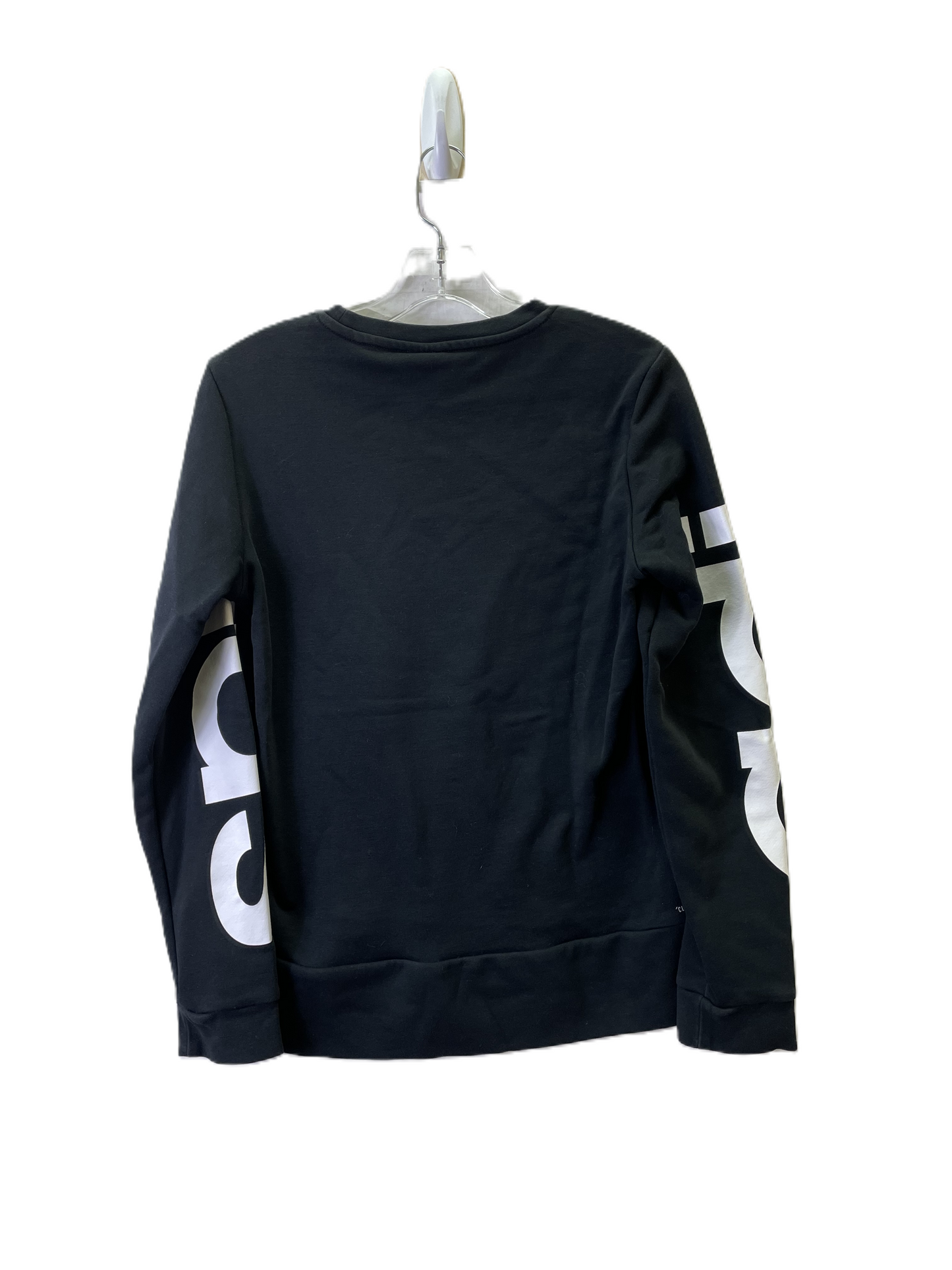 Athletic Top Long Sleeve Crewneck By Adidas In Black & White, Size: S