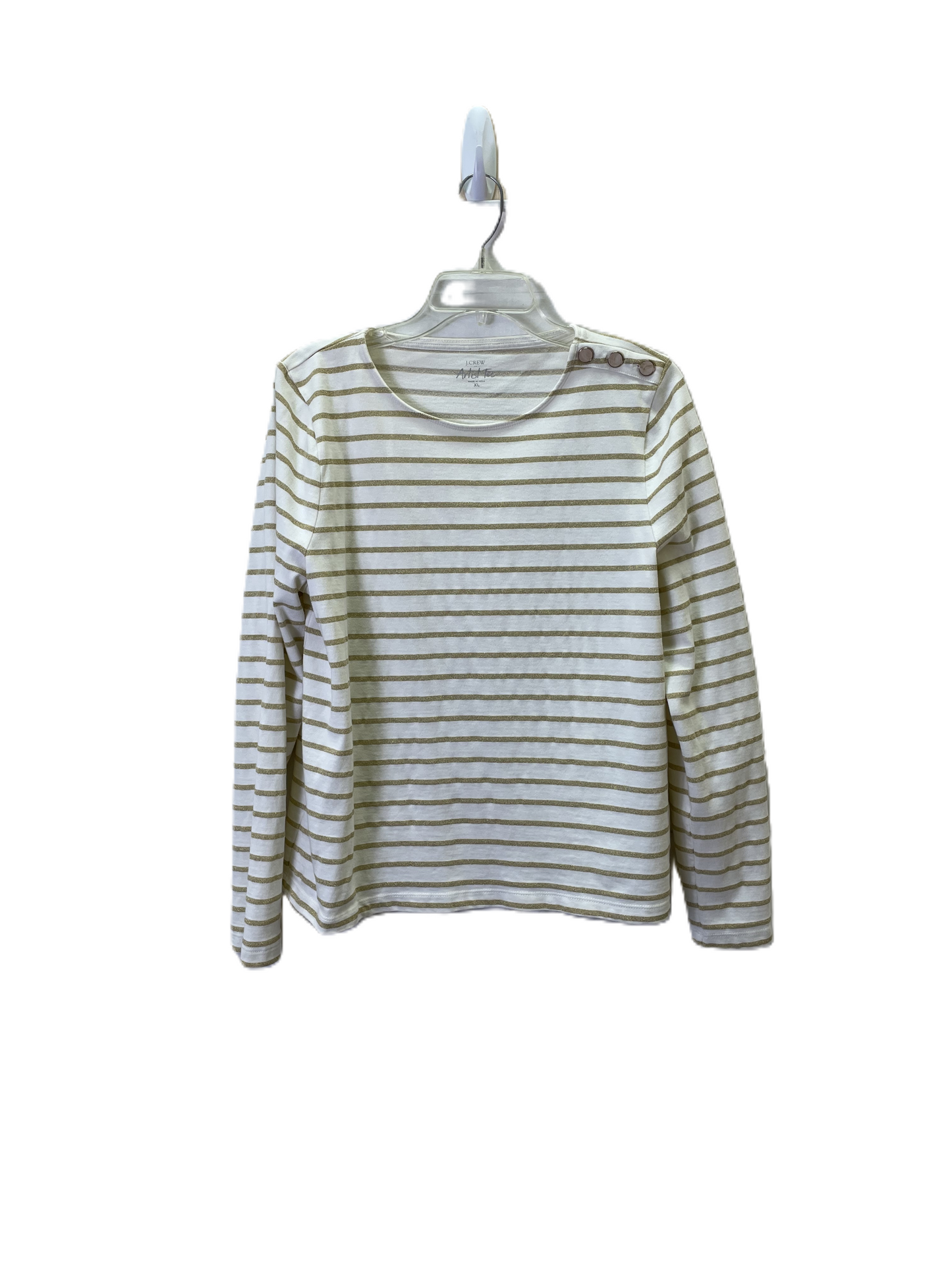 Top 3/4 Sleeve By J. Crew In Cream, Size: Xl