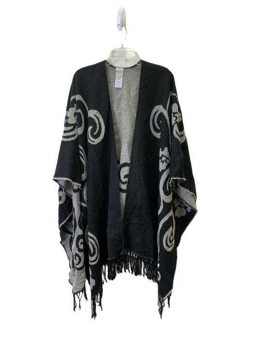 Shawl By Chicos In Black & Grey, Size: Osfm