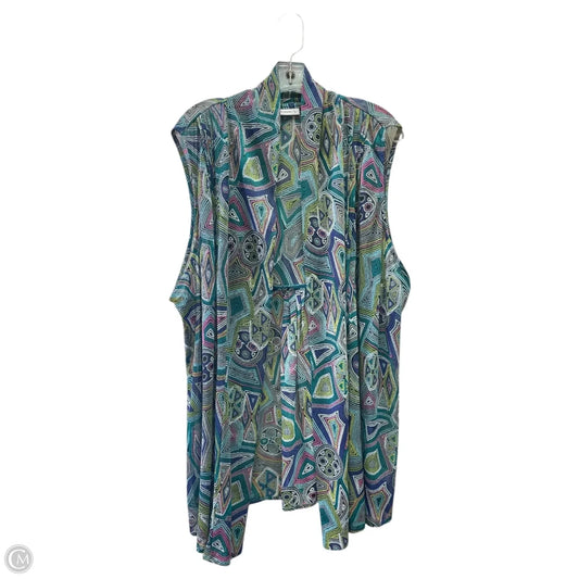 Vest Other By Susan Graver In Green & Purple, Size: 2x