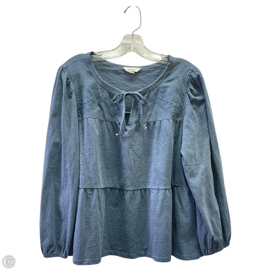Top Long Sleeve By Lucky Brand In Blue, Size: L