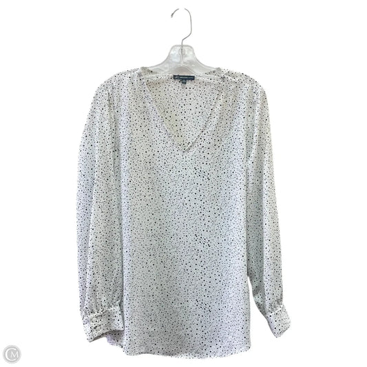 Top Long Sleeve By Adrianna Papell In Black & White, Size: M