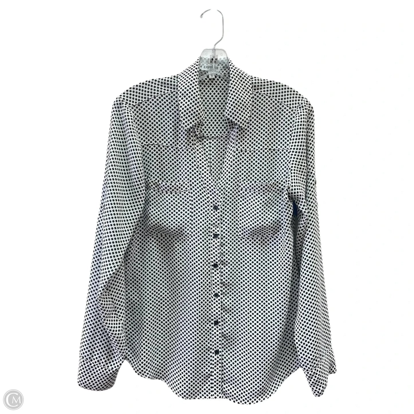 Top Long Sleeve By Express In Black & White, Size: M