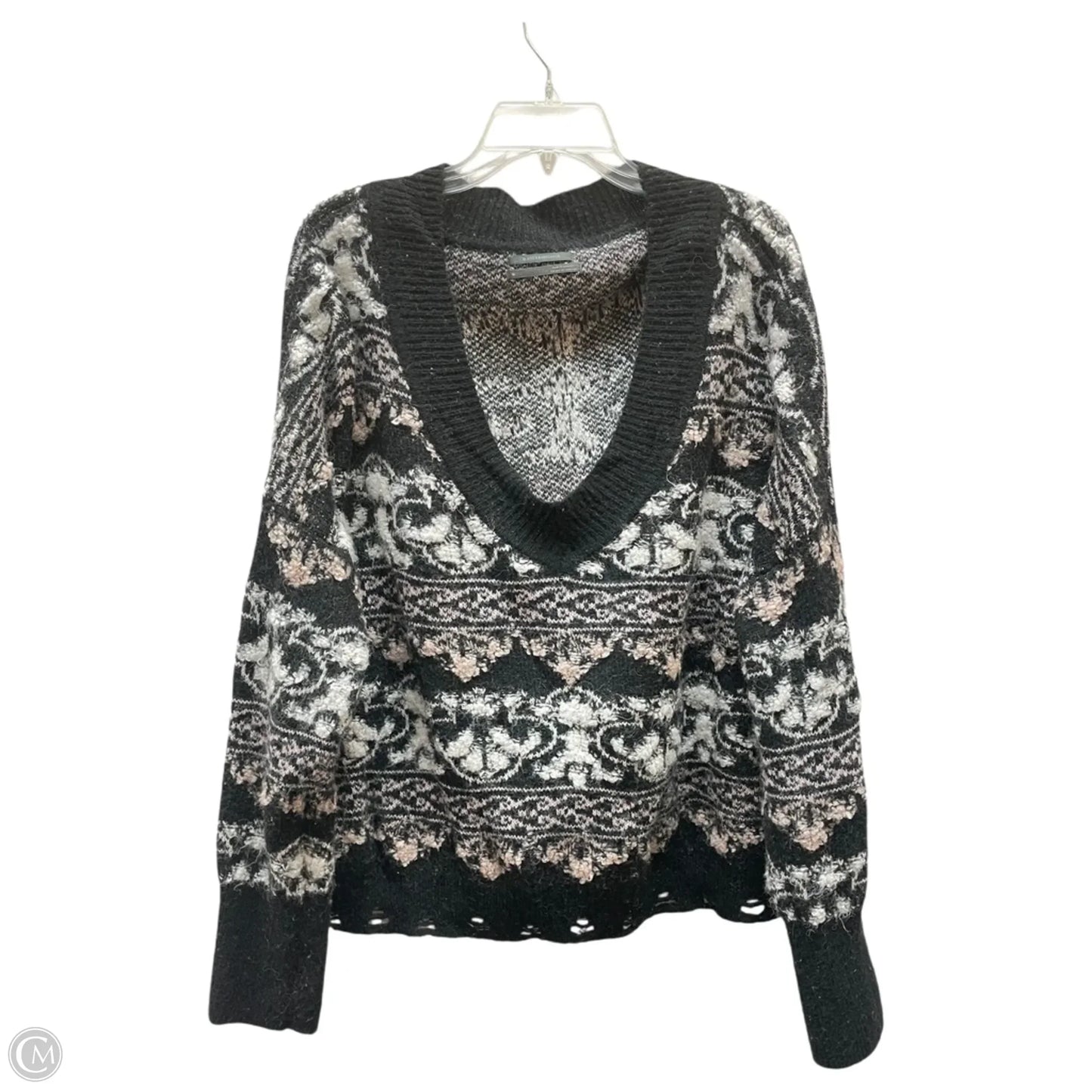 Sweater By Anthropologie In Black & White, Size: Xl