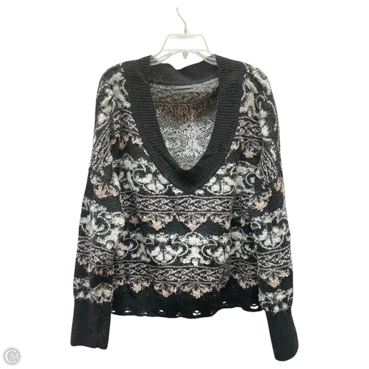 Sweater By Anthropologie In Black & White, Size: Xl