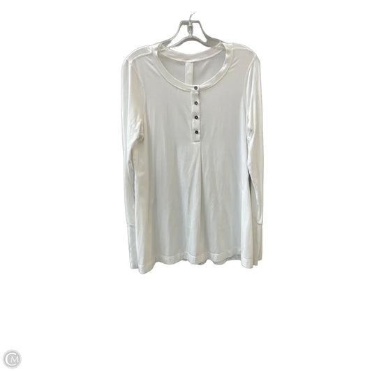 Athletic Top Long Sleeve Crewneck By Lululemon In White, Size: M