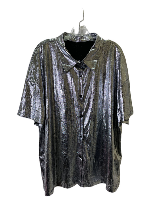 Top Short Sleeve By Shein In Silver, Size: 4x