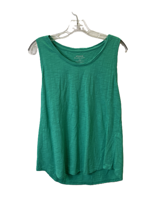 Green Top Sleeveless Basic By Chicos, Size: M