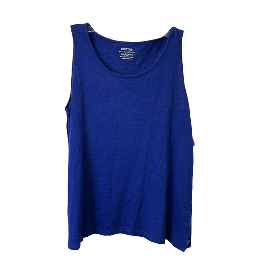 Blue Top Sleeveless Basic By Chicos, Size: M