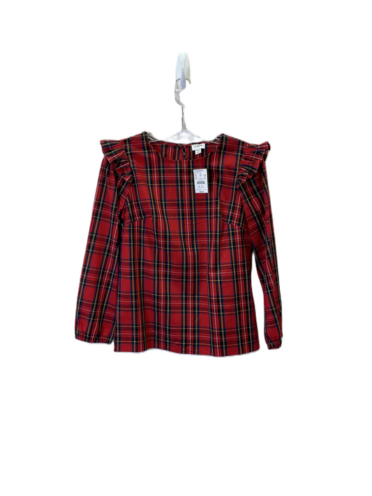 Top Long Sleeve By J. Crew In Red, Size: Xxs