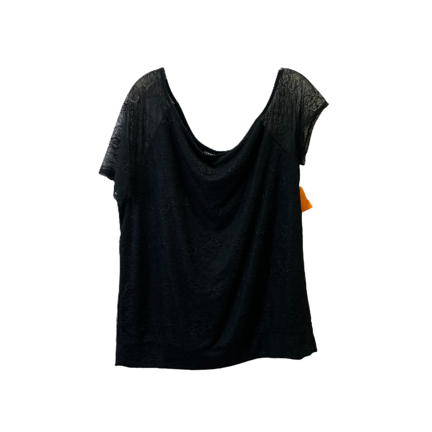 Black Top Short Sleeve By Torrid, Size: 1x