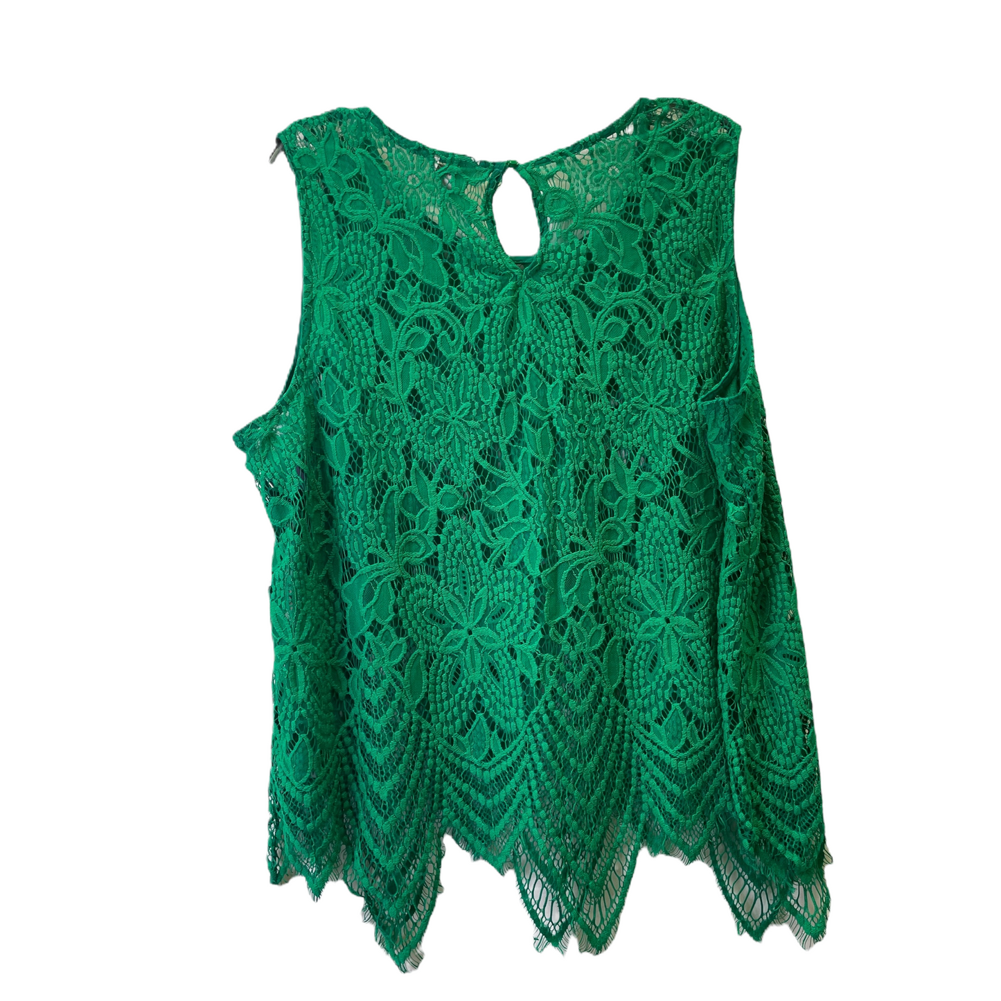 Green Top Sleeveless By Cato, Size: 3x