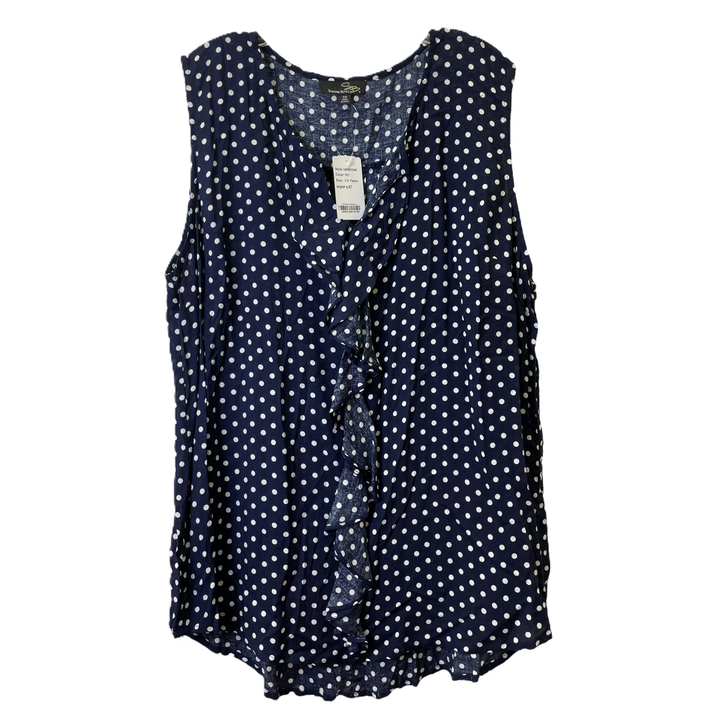 Blue Top Sleeveless By Suzanne Betro, Size: 3x