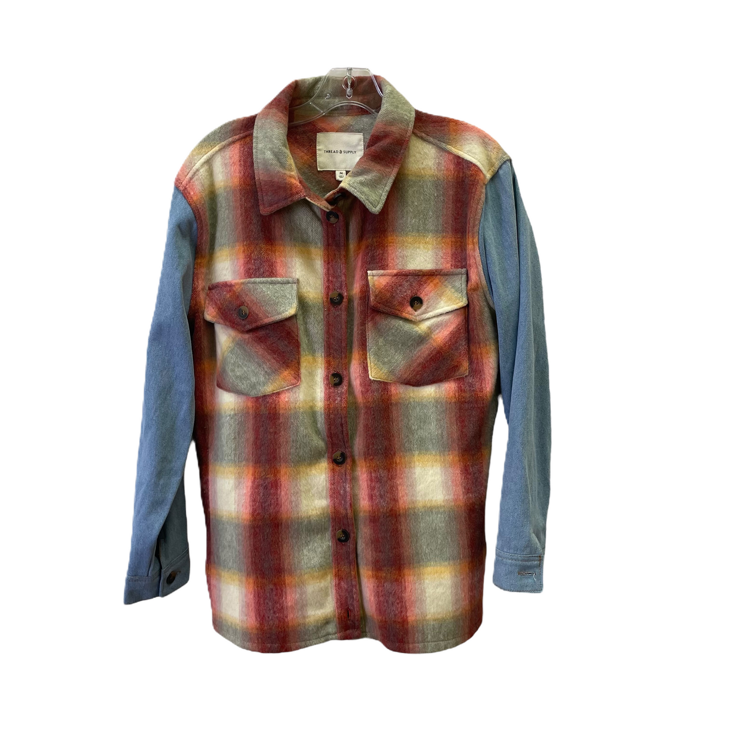 Red & Yellow Jacket Shirt By Thread And Supply, Size: M