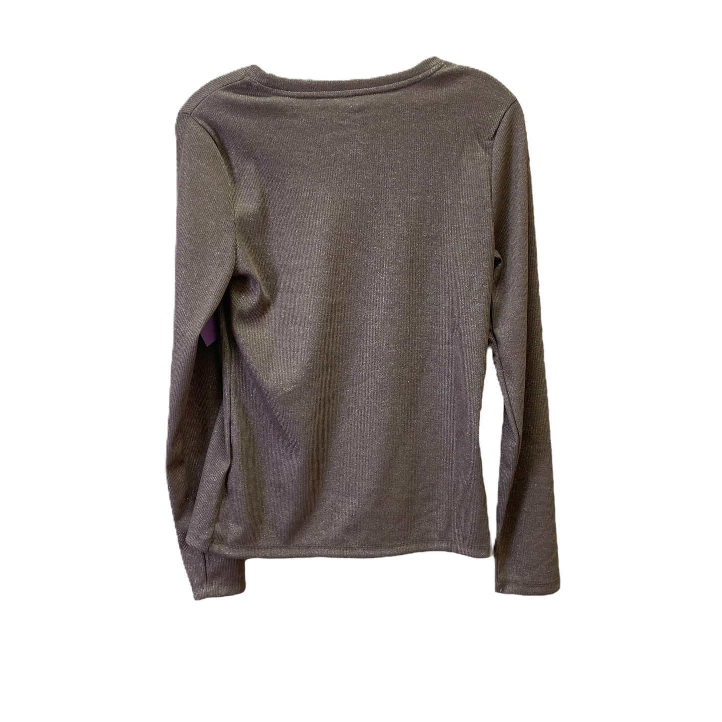 Taupe Top Long Sleeve Basic By A New Day, Size: M