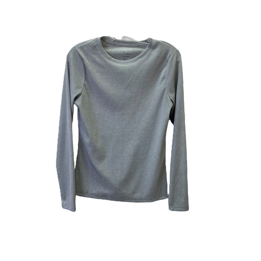Silver Top Long Sleeve Basic By A New Day, Size: M