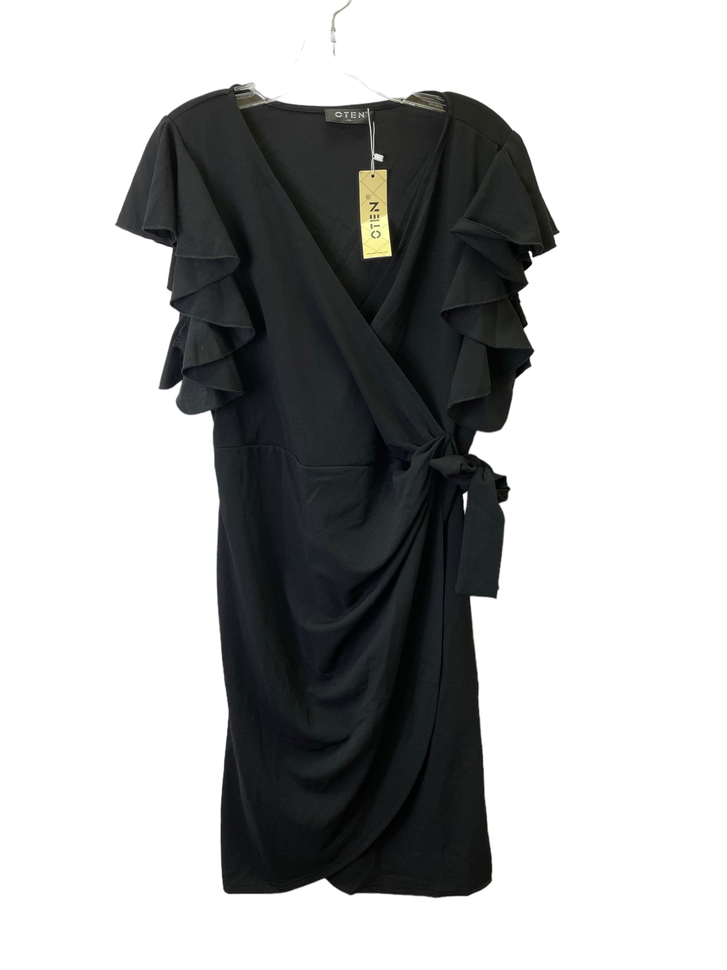 Black Dress Casual Midi By Cme, Size: 2x