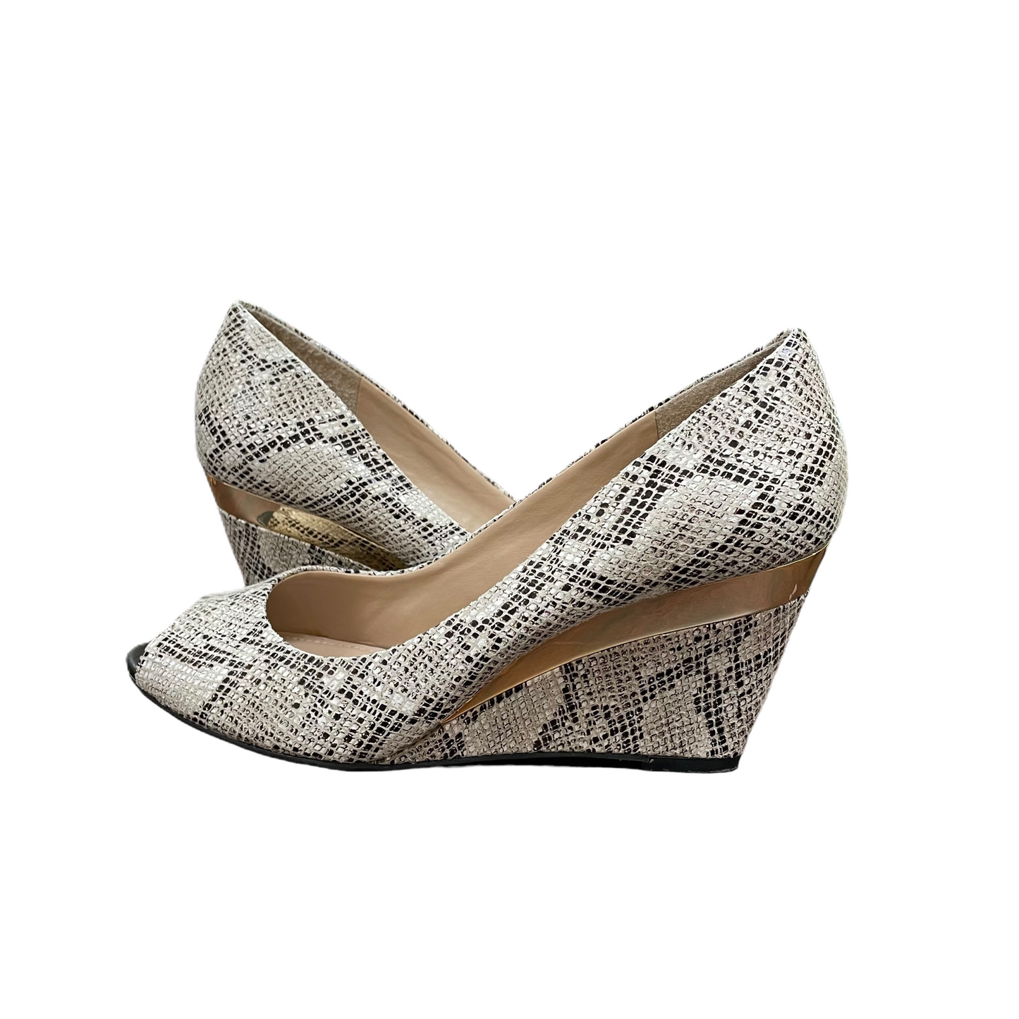 Snakeskin Print Shoes Heels Wedge By Vince Camuto, Size: 8