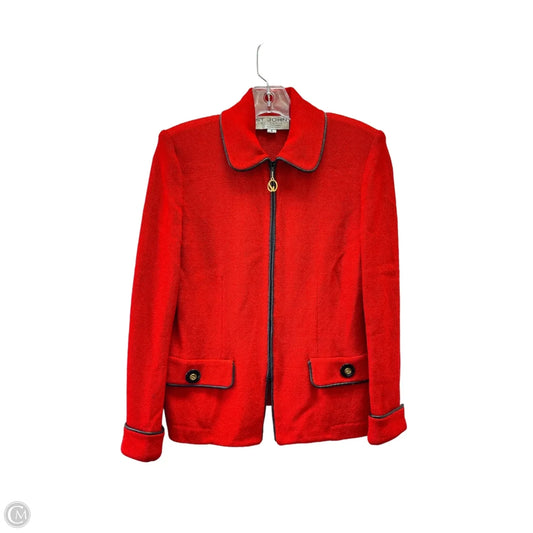 Blazer Luxury Designer By St John Collection In Red, Size: 4