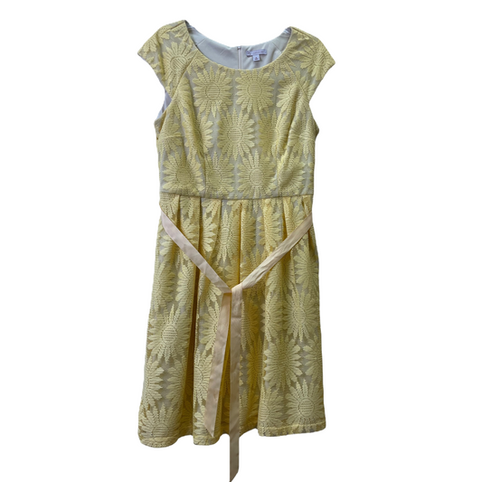 Yellow Dress Party Midi By Dressbarn, Size: L