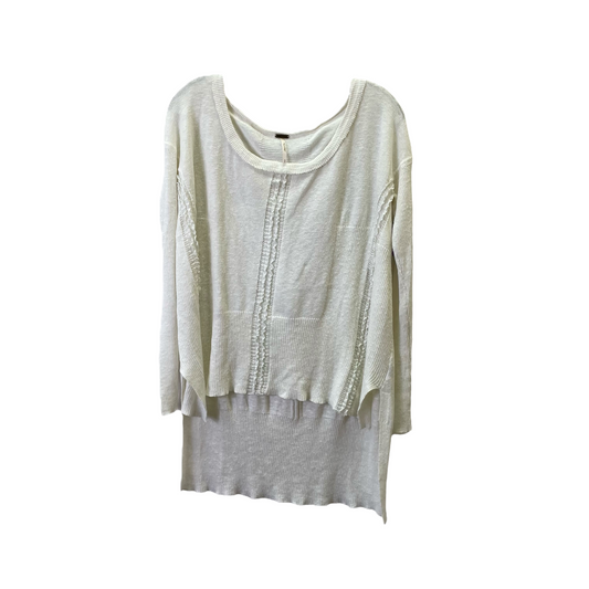 Cream Top 3/4 Sleeve Basic By Free People, Size: S