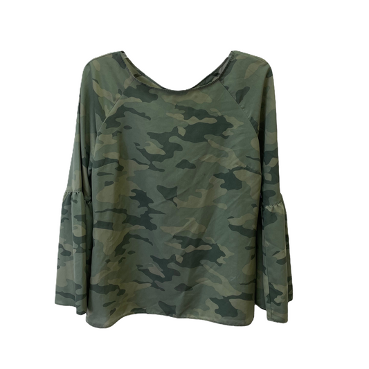 Camouflage Print Top Long Sleeve Basic By Banana Republic, Size: M