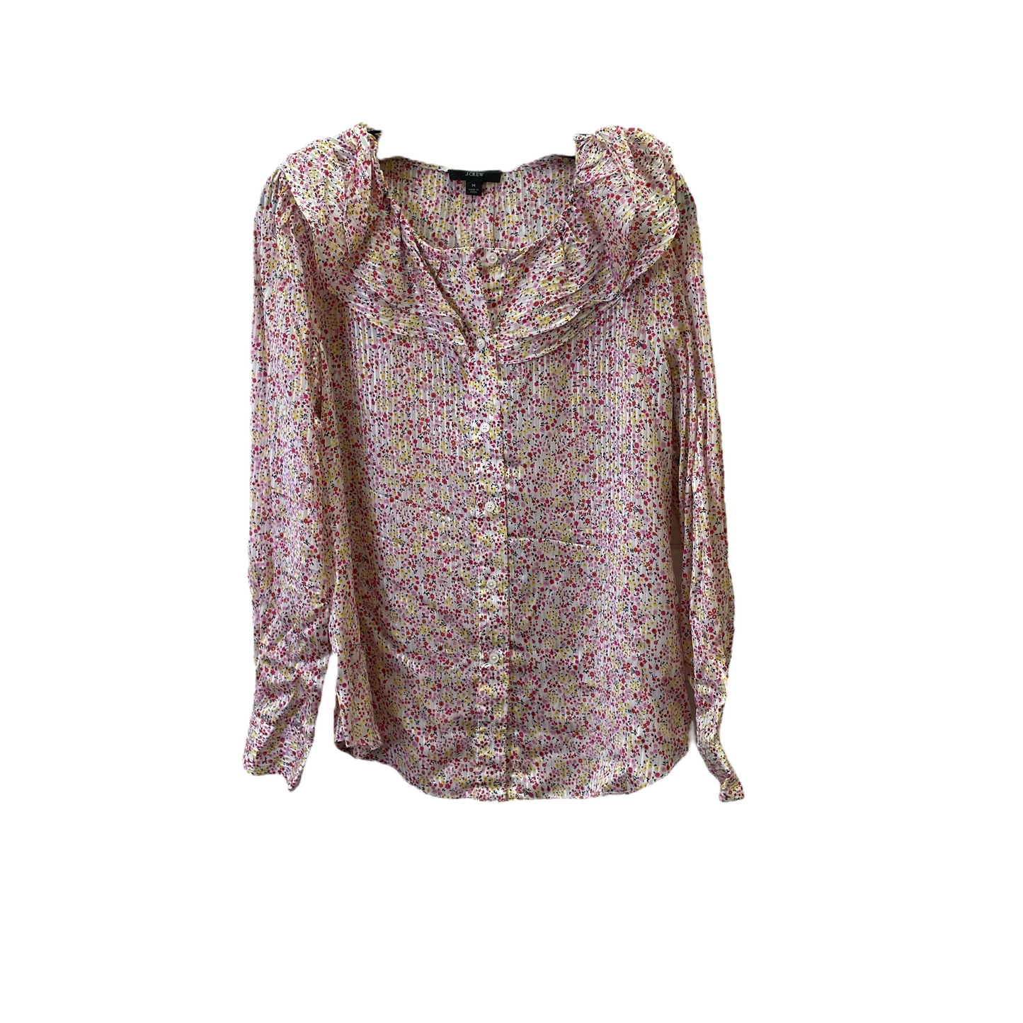 Pink Top Long Sleeve Basic By J. Crew, Size: M