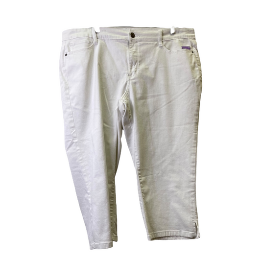 White Jeans Cropped By St Johns Bay, Size: 18