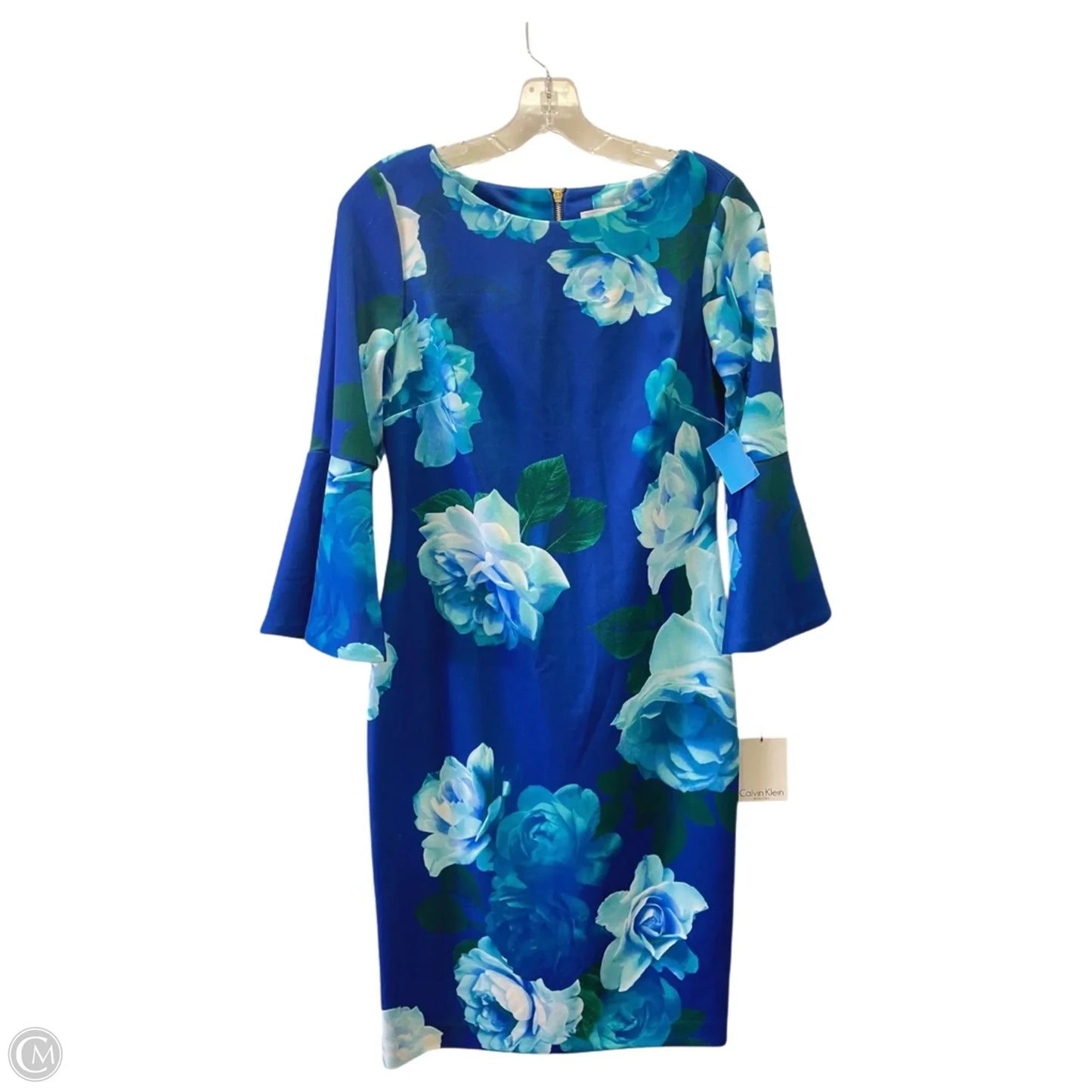 Dress Casual Midi By Calvin Klein In Blue, Size: 6