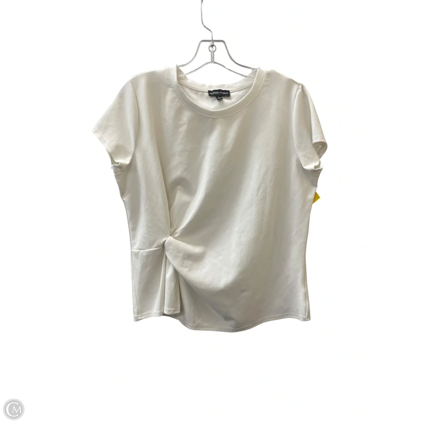 Top Short Sleeve Basic By Modern Works In White, Size: L