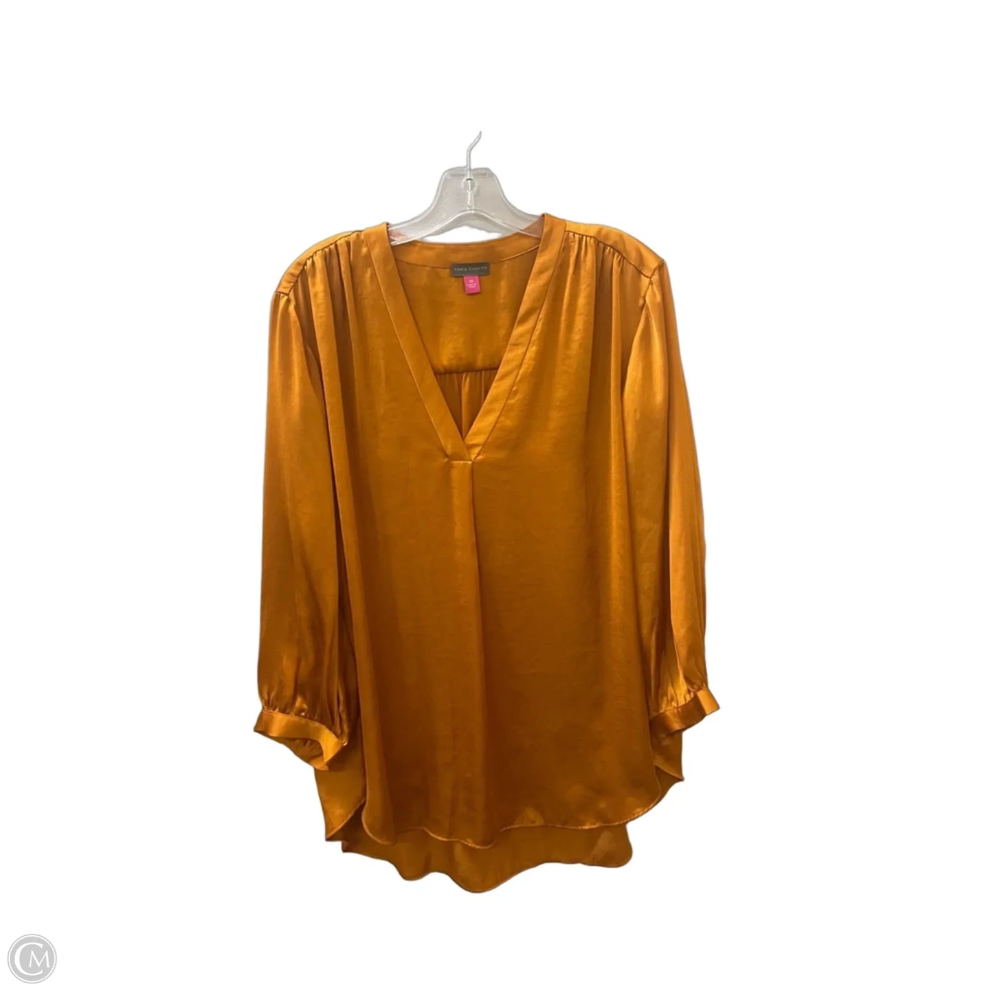 Blouse Long Sleeve By Vince Camuto In Orange, Size: 2x
