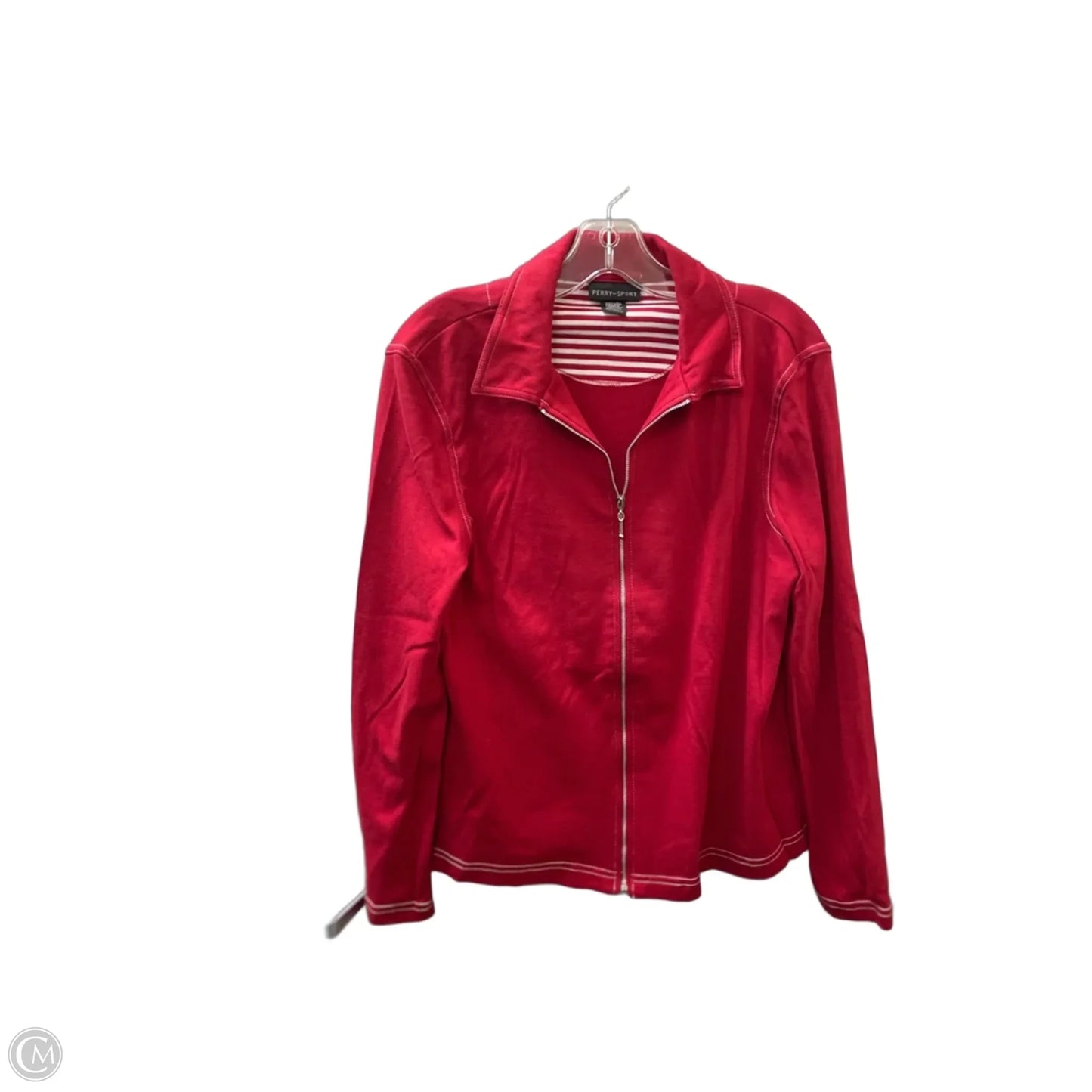 Athletic Jacket By Perry Sport In Red, Size: M