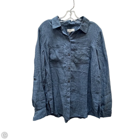 Top Long Sleeve Basic By Charter Club In Blue, Size: L