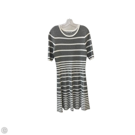 Dress Casual Midi By Dannyandnicole In Grey & White, Size: M