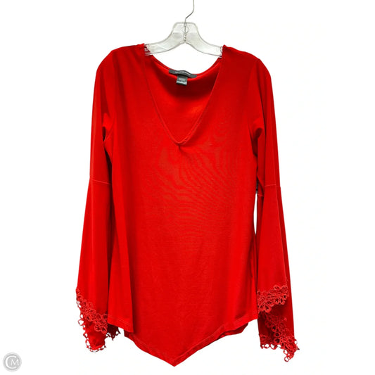 Top Long Sleeve Basic By Ashley Stewart In Red, Size: 12