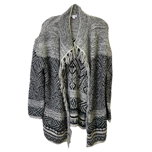 Black & Cream Sweater Cardigan By J. Jill, Size: M