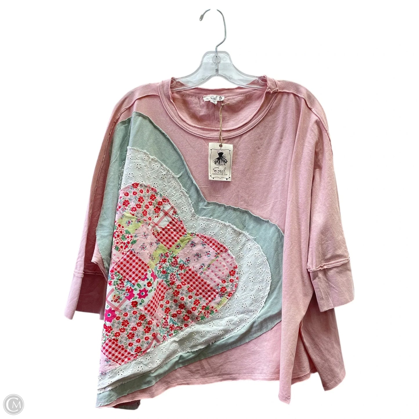 Top 3/4 Sleeve By Easel In Pink, Size: M