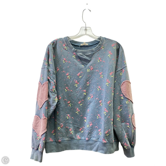 Sweatshirt Crewneck By Easel In Blue, Size: M