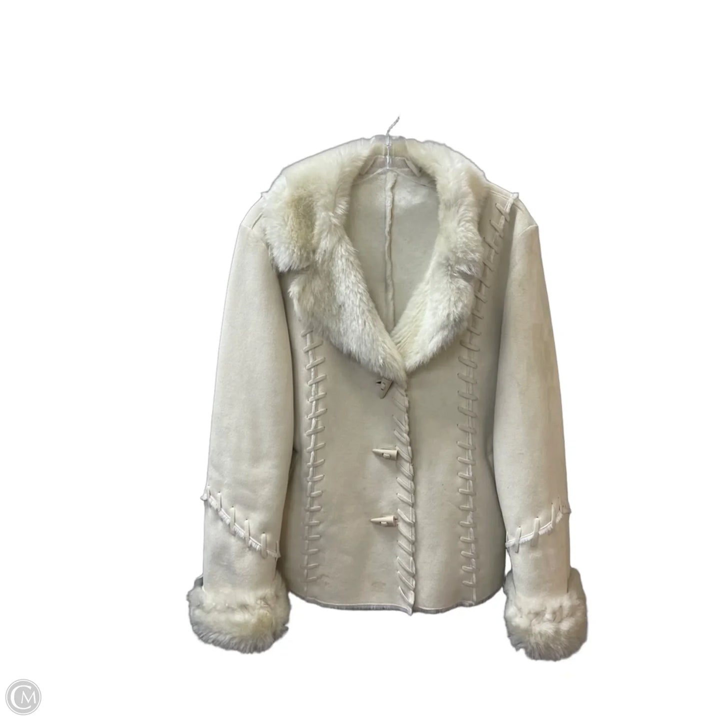 Coat Faux Fur & Sherpa By Cme In Beige, Size: S