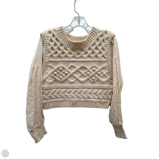 Top Long Sleeve By avantlook In Beige, Size: M